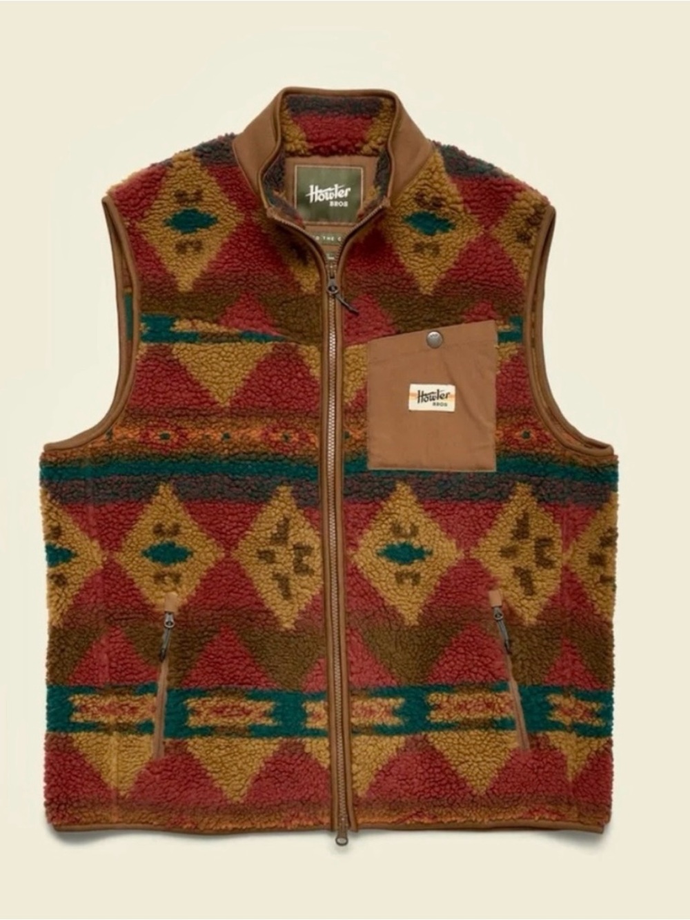 NWT Howler Brothers Aztec Chisos Fleece Vest XL Multicolor Fall Southwest